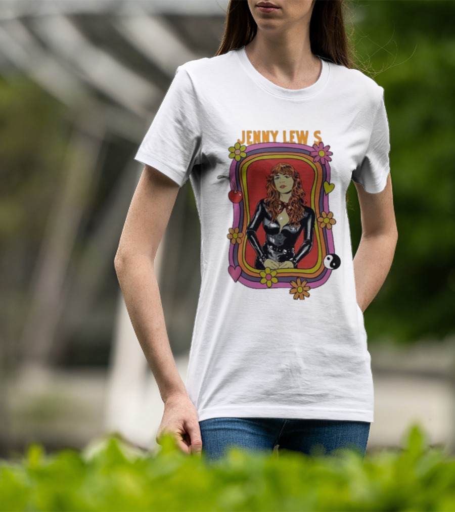 Jenny Lewis Retro Psychedelic Artwork Flowers Yin Yang T-Shirt