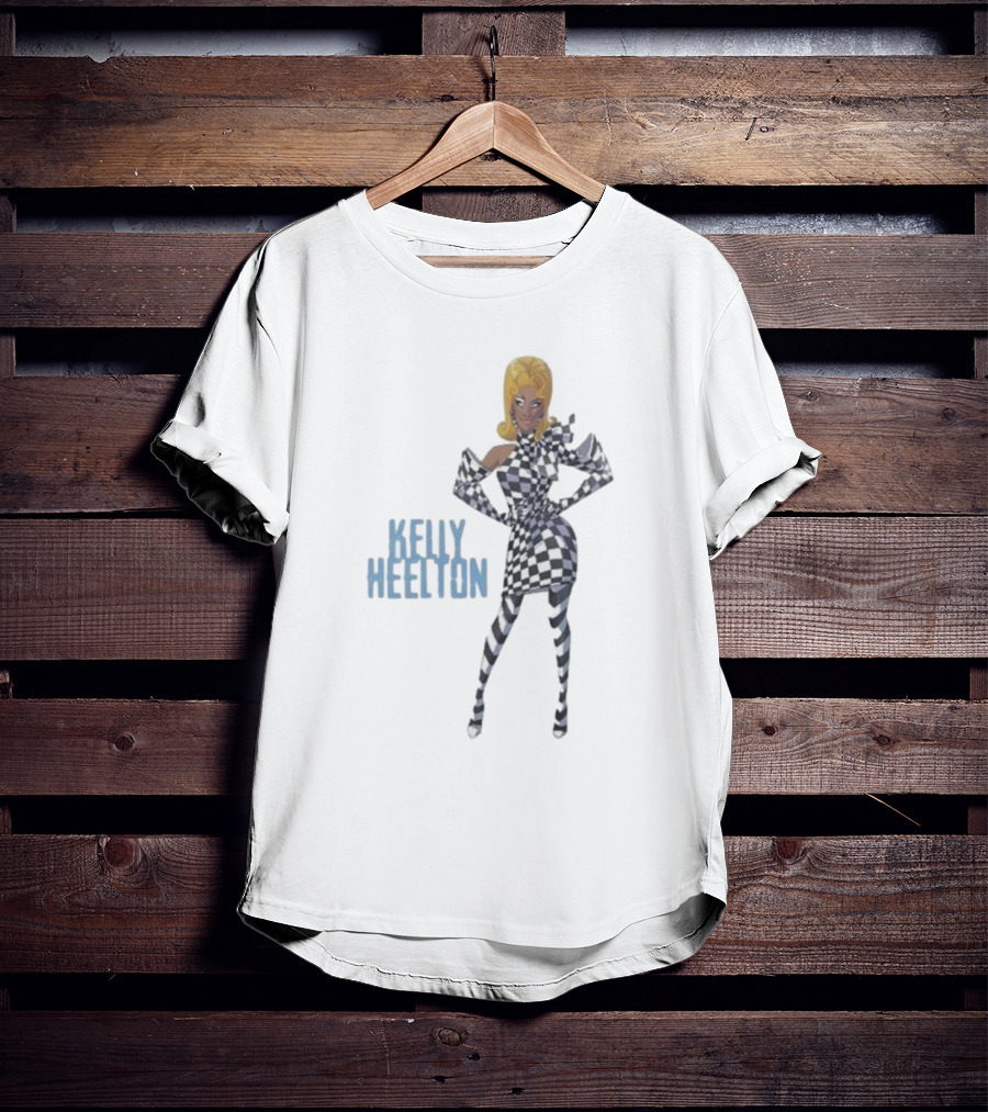 Kelly Heelton Cartoon Collection Checkered T-Shirt