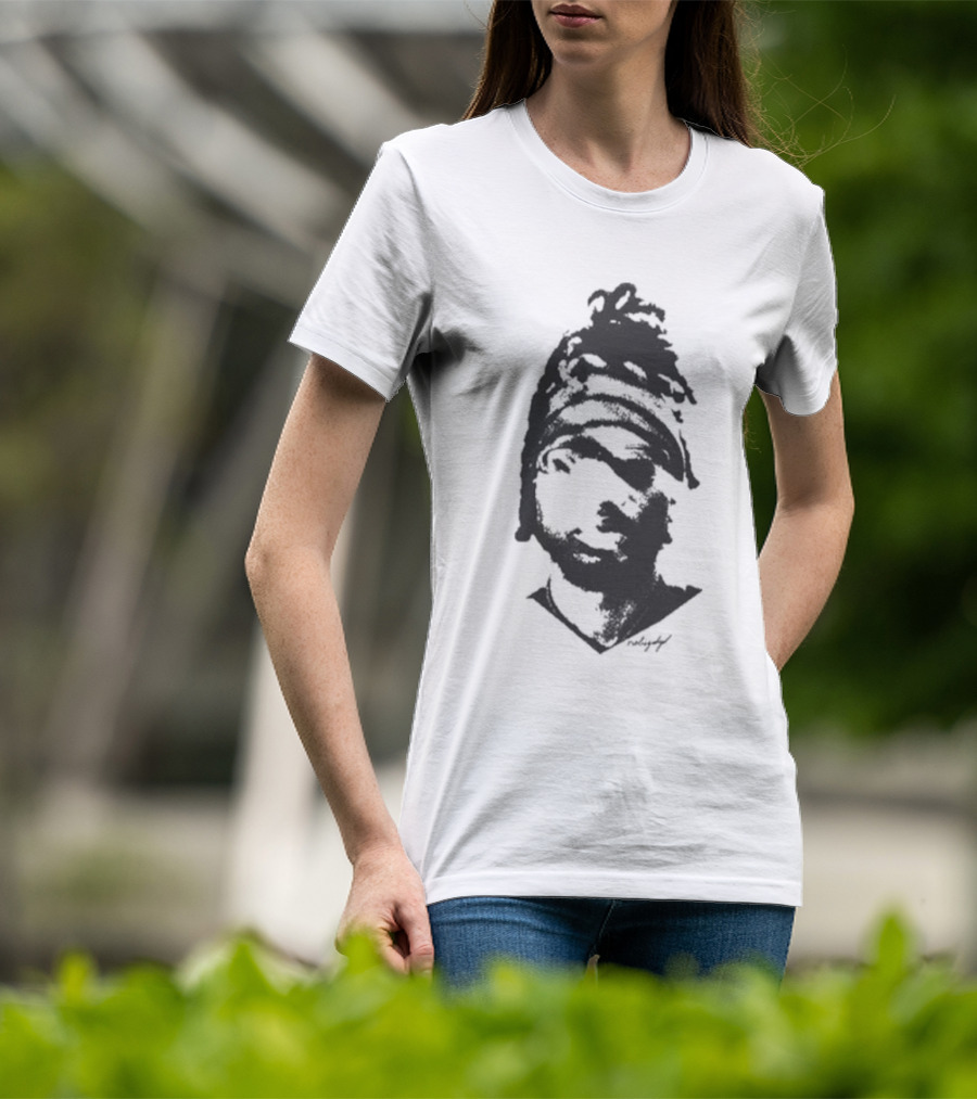 Nobigdyl. Monochrome Silhouette Face T-Shirt