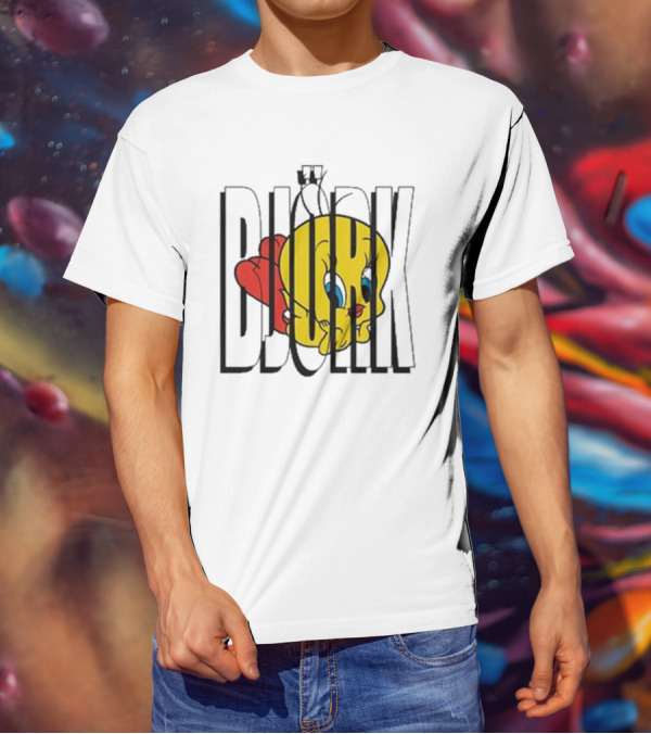 Lxix Apparel Tweety Bjork Bold Cartoon Contrast T-Shirt