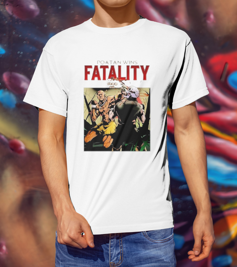 Poatan Wins Fatality Comic Style Fight Scene T-Shirt
