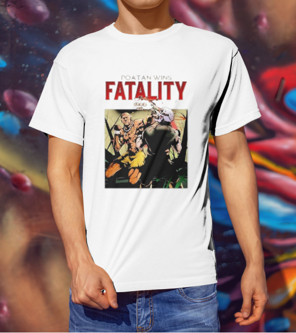 Poatan Wins Fatality Comic Style Fight Scene T-Shirt