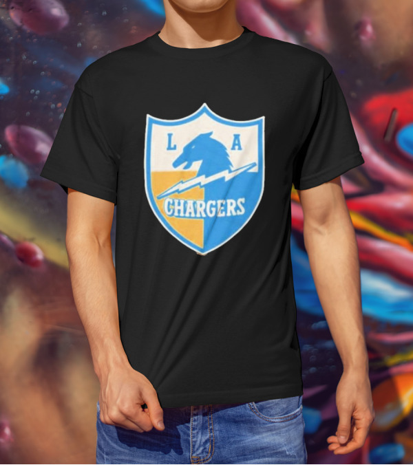 Los Angeles Chargers 1961 Vintage Logo Shield With Horse And Bolt T-Shirt