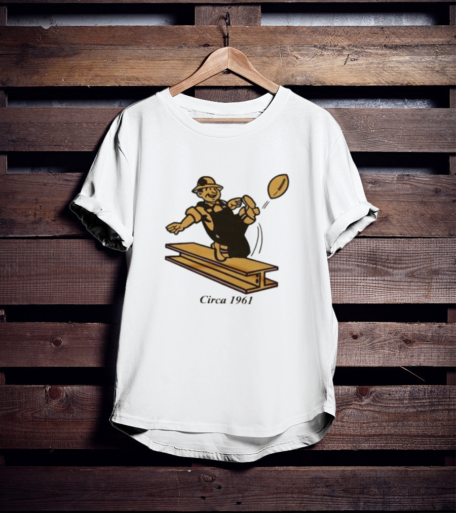 Pittsburgh Steelers Circa 1961 Football Kick Ironworker T-Shirt
