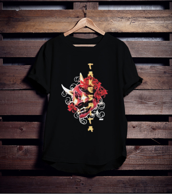Takeshita Demon Oni Mask Floral ABM T-Shirt