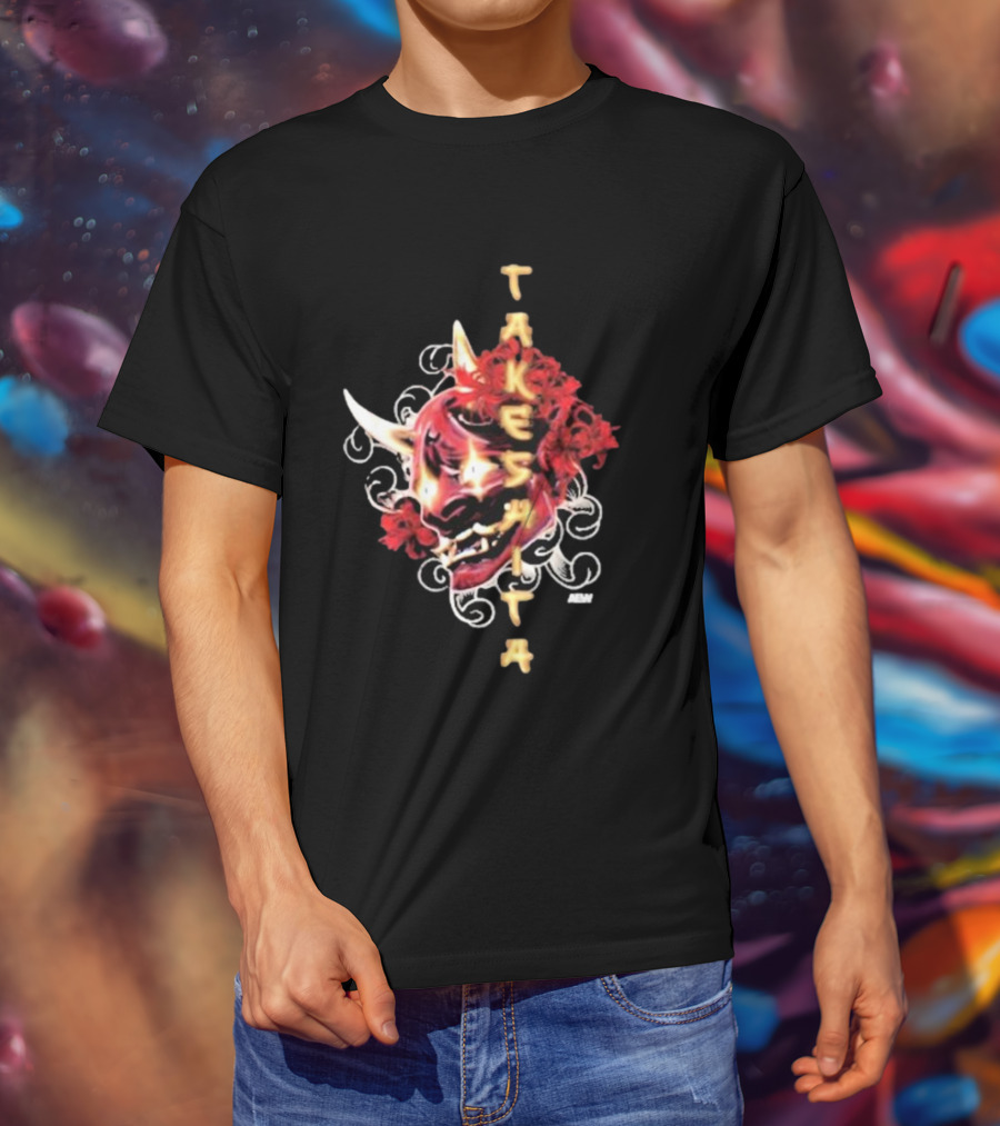 Takeshita Demon Oni Mask Floral ABM T-Shirt
