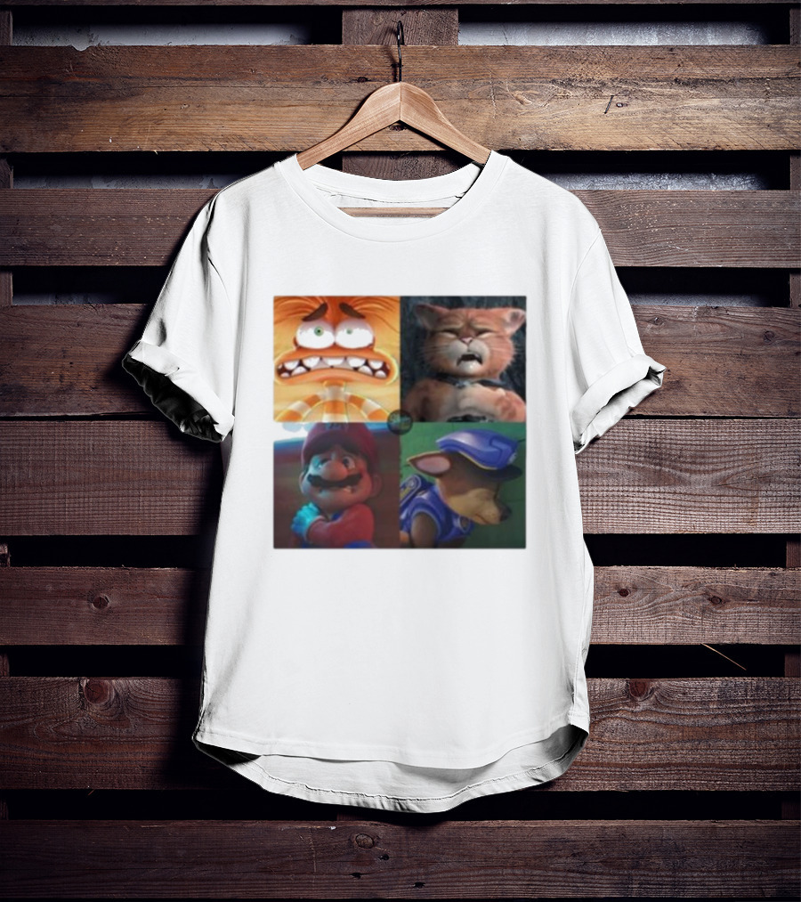 Panic Attack Anxiety Inside Out Puss In Boots Mario Paw Patrol Quartet T-Shirt
