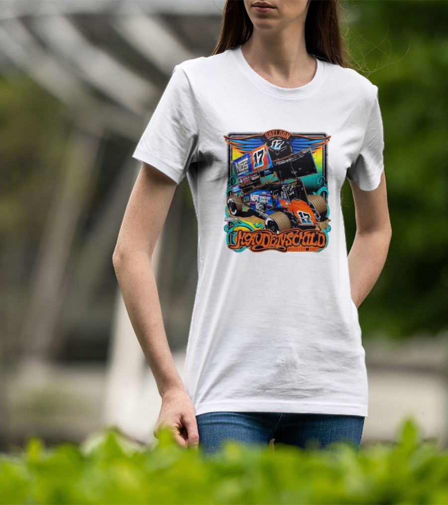Sheldon Haudenschild NOS Energy Drink 17 Wooster Ohio Classic Ink Racing T-Shirt