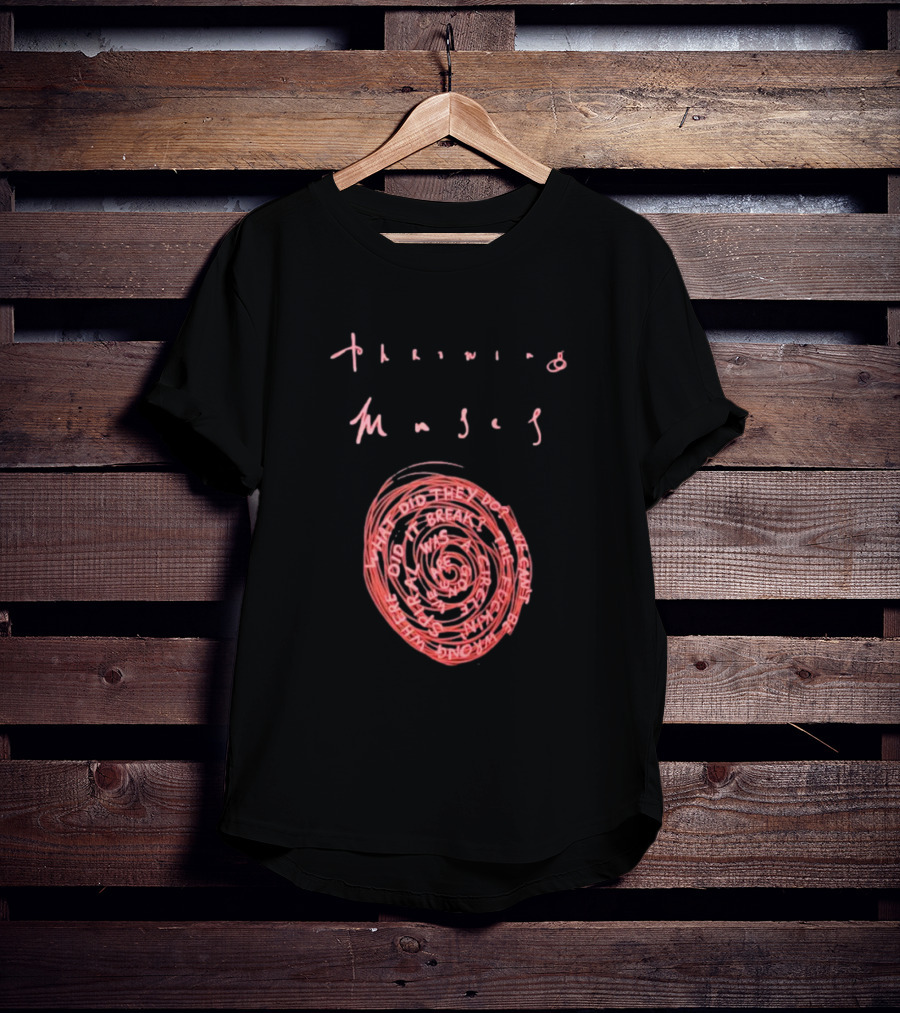 Throwing Muses Snailhead Spiral Text Fluorescent Screen Printed T-Shirt