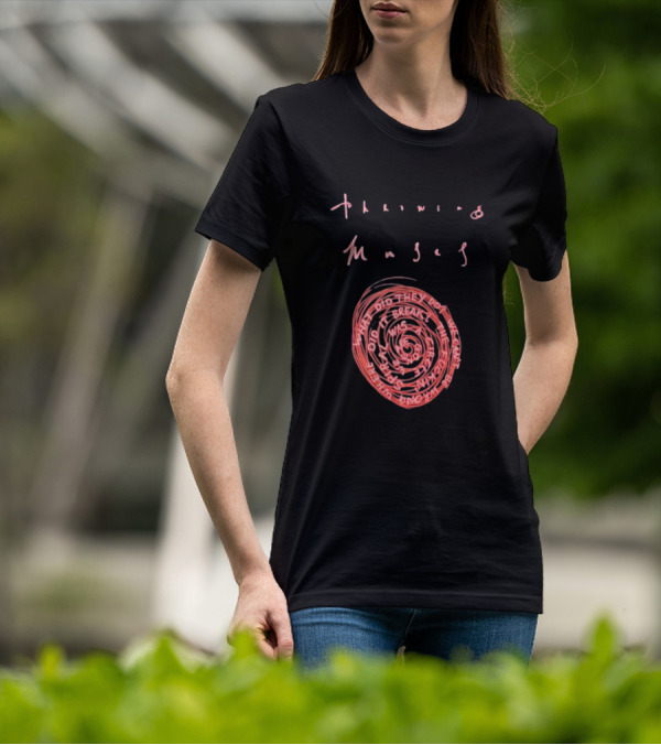 Throwing Muses Snailhead Spiral Text Fluorescent Screen Printed T-Shirt