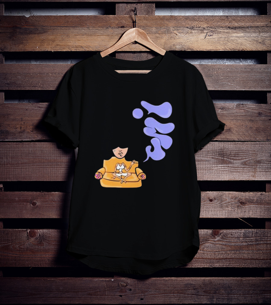 Umi Sitting On Couch With Whoisumi Stylized Smoke T-Shirt