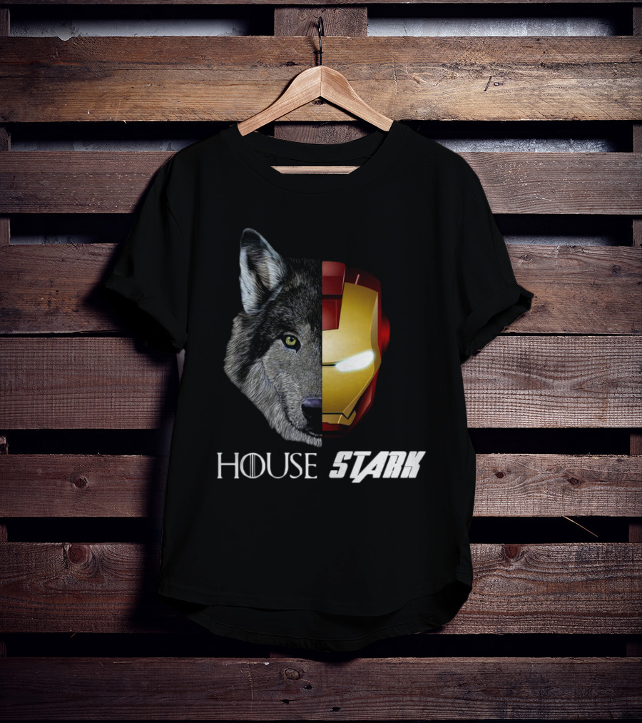House Stark Iron Man Wolf Helm Stark T-Shirt