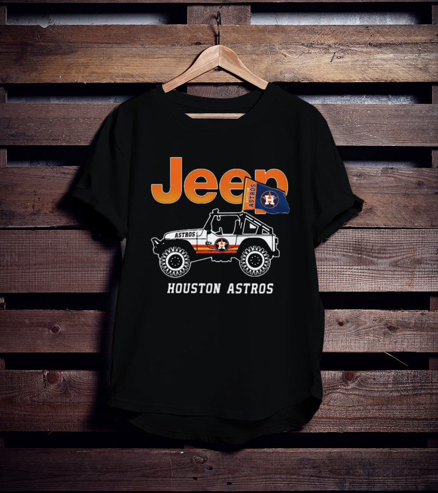 Jeep Astros Houston Astros Baseball Flag Wrangler T-Shirt
