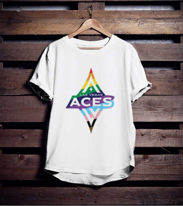 Las Vegas Aces Pride Rainbow Logo T-Shirt