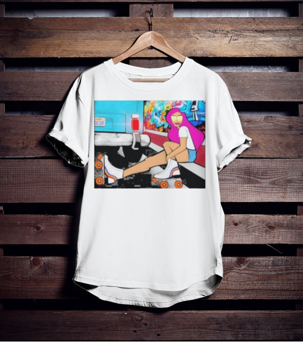Tasha Vibrant Roller Skating Cali Street Art Vibe T-Shirt