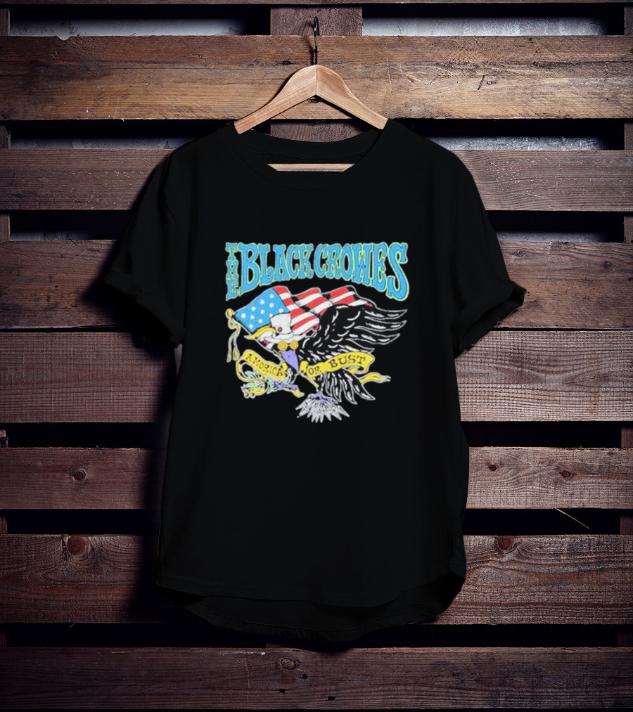 The Black Crowes Amorica Or Bust Eagle With American Flag Wings T-Shirt