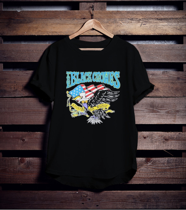 The Black Crowes Amorica Or Bust Eagle With American Flag Wings T-Shirt