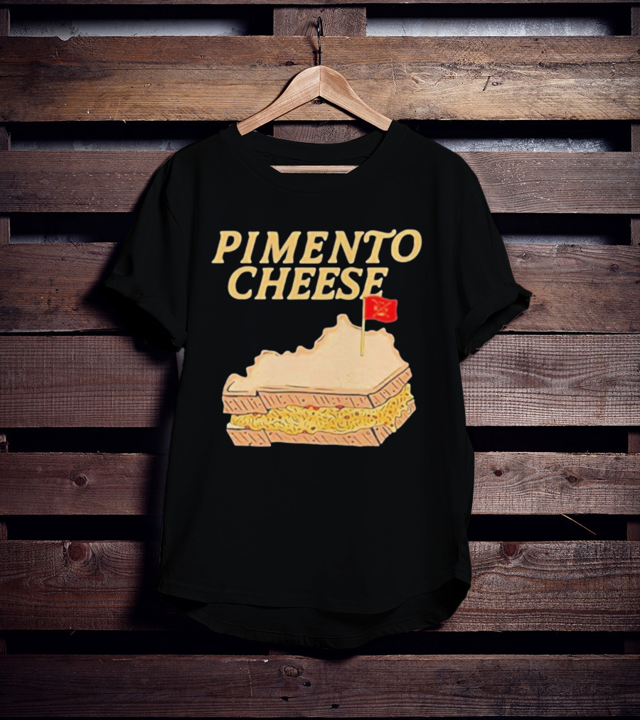 Pimento Cheese Sandwich With Kentucky Shape And Flag T-Shirt