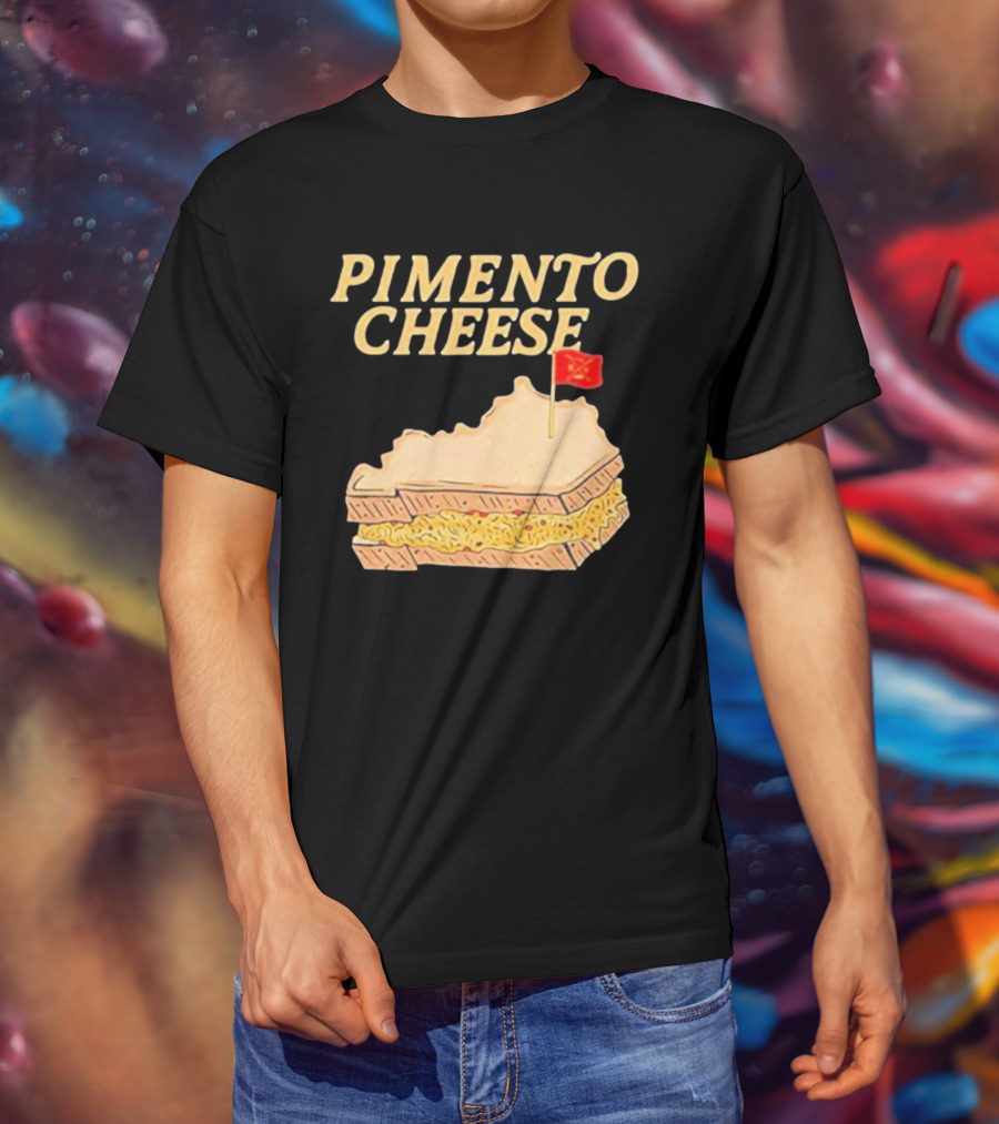 Pimento Cheese Sandwich With Kentucky Shape And Flag T-Shirt