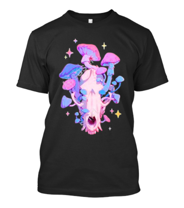 Simkaye Storenvy Magic Raccoon Skull Psychedelic Mushrooms Stars T-Shirt