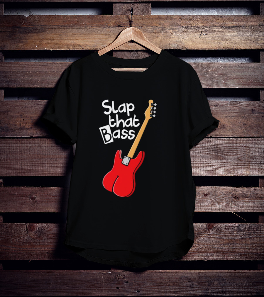 Slap That Bass Red Electric Guitar T-Shirt