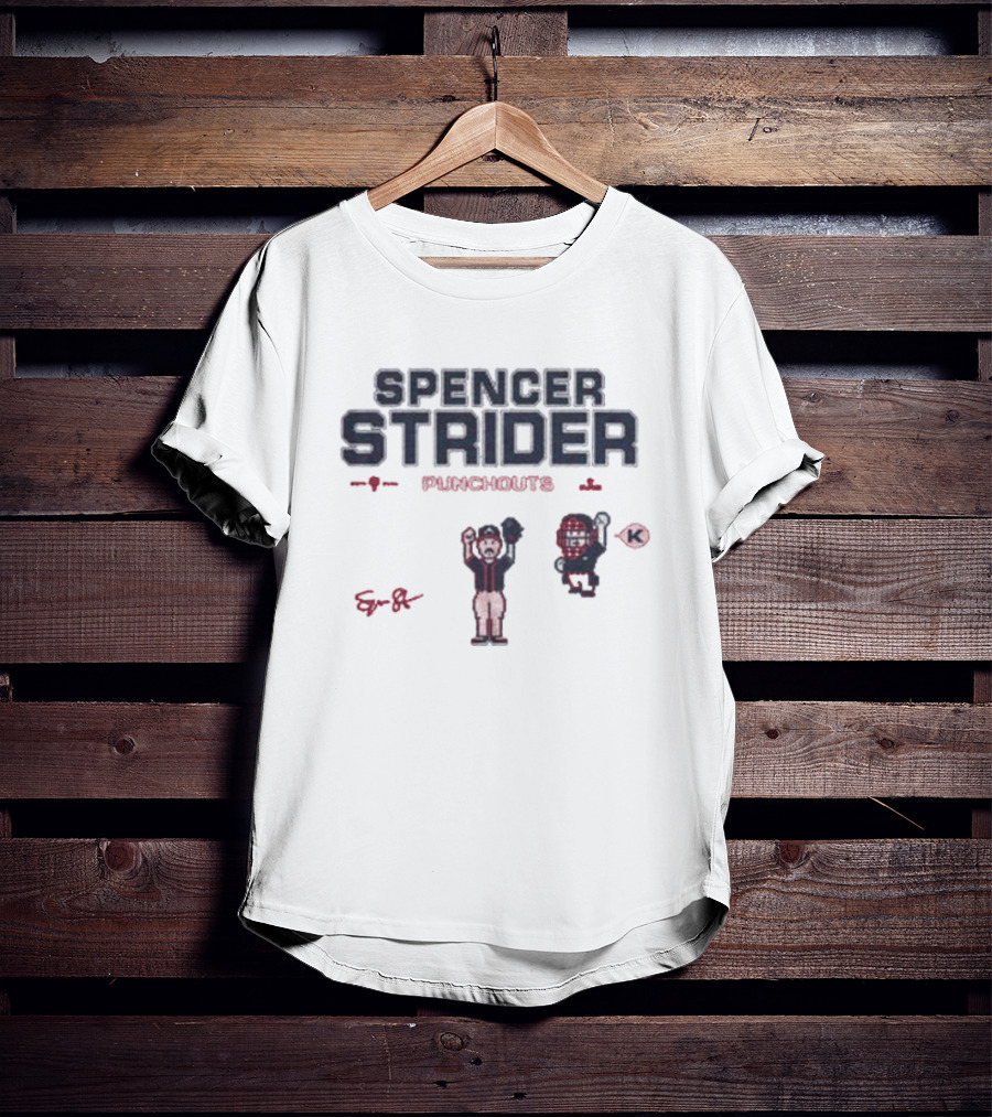 Spencer Strider Punchouts K Baseball Celebration 8-Bit T-Shirt