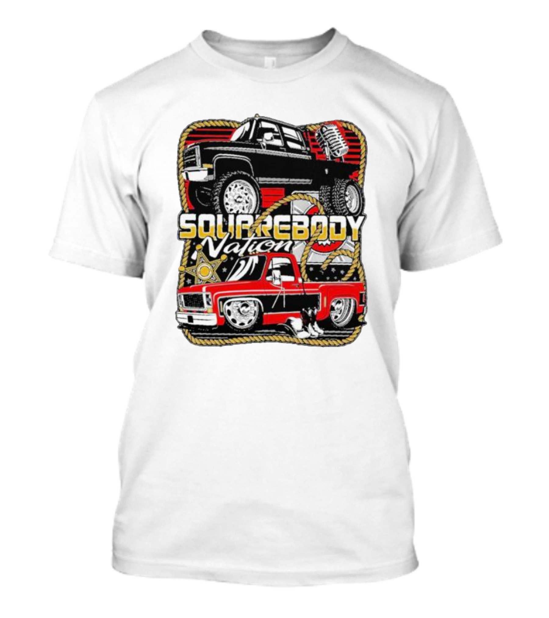 Squarebody Nation Pick Up Trucks And Cowboys Icons T-Shirt