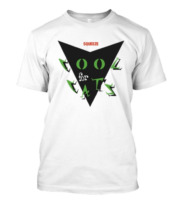Squeeze Cool For Cats Black Green Eyes Triangle T-Shirt