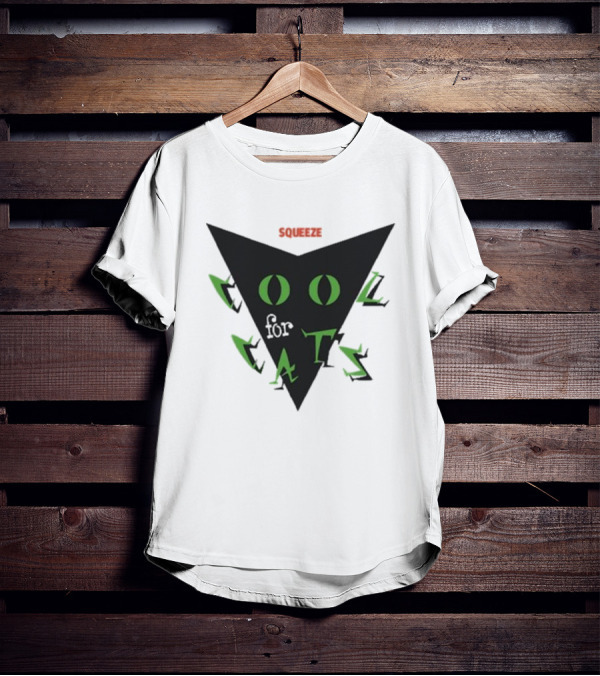 Squeeze Cool For Cats Black Green Eyes Triangle T-Shirt