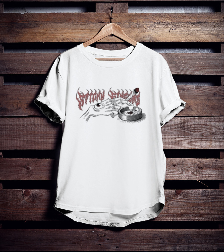 Sticky Fingers Skeleton Hand Cigarette Ashtray T-Shirt