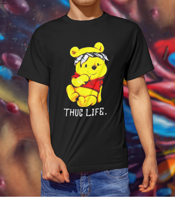 Rare Winnie The Pooh Thug Life Bandana T-Shirt