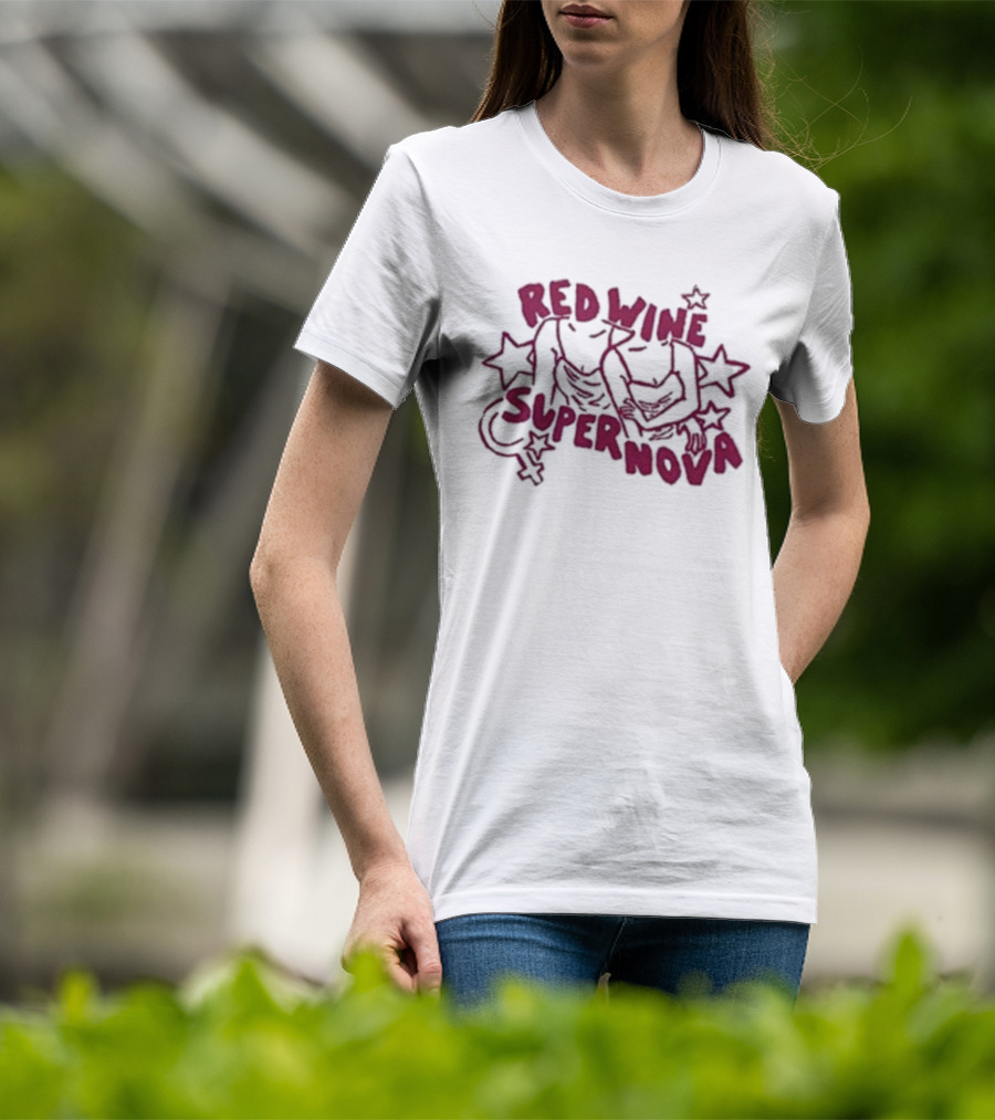 Red Wine Supernova Stars And Astrological Symbols T-Shirt