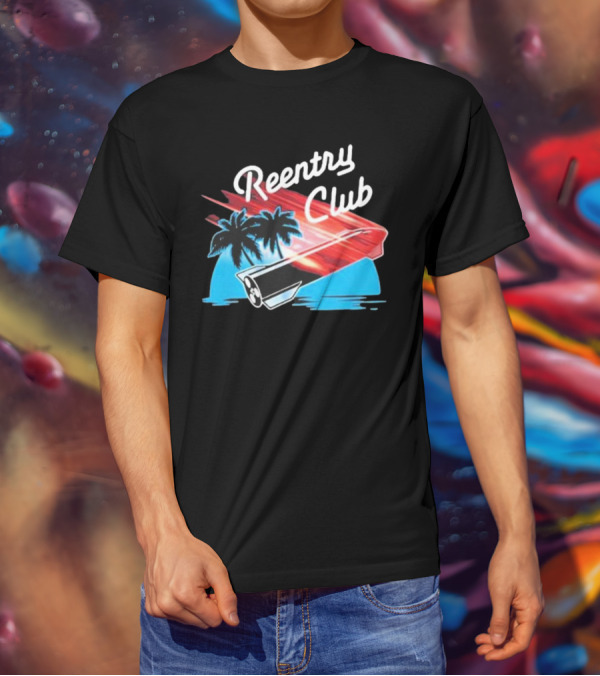 Reentry Club NFS Palm Tree Retro Space Capsule Vibrant T-Shirt