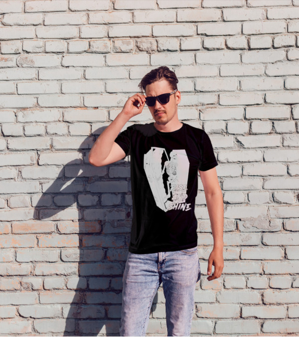 Rise And Shine Skeleton Emerging From Coffin T-Shirt