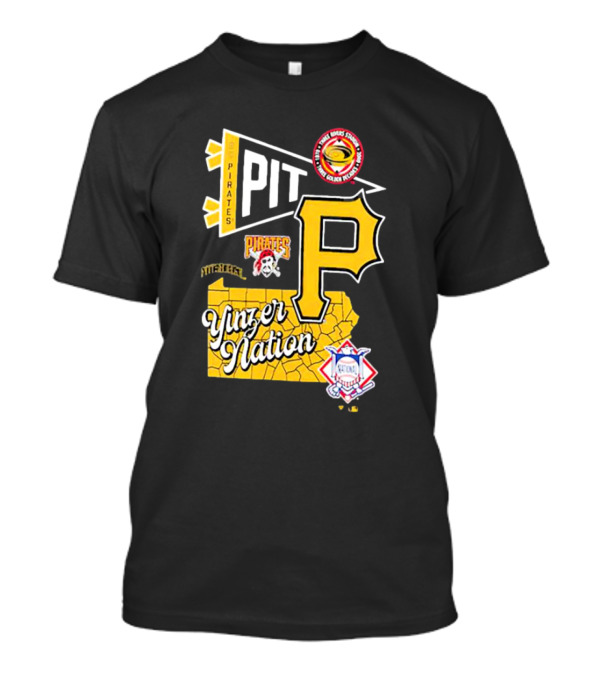 Pittsburgh Pirates PIT Logo Yinzer Nation Medical Firefighters Union T-Shirt