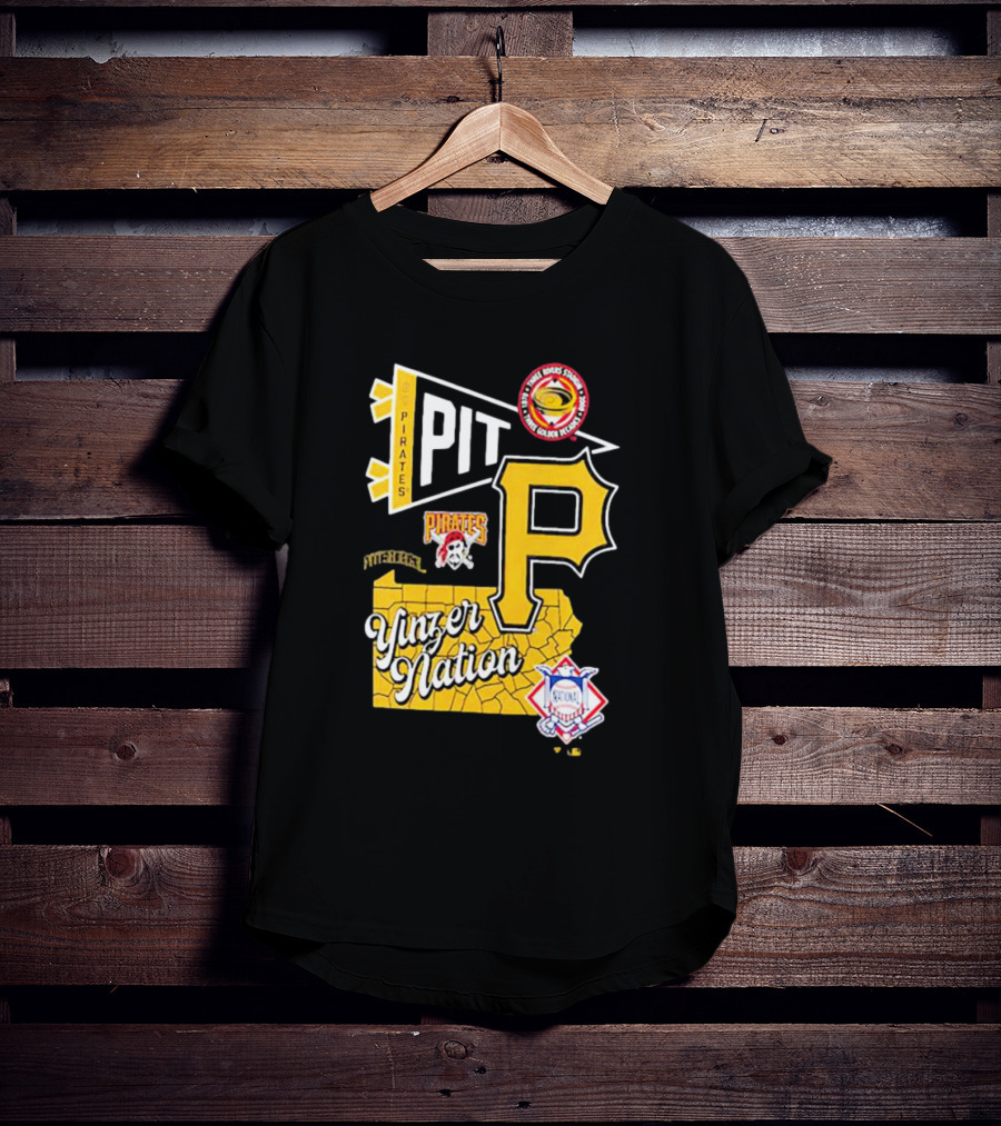 Pittsburgh Pirates PIT Logo Yinzer Nation Medical Firefighters Union T-Shirt