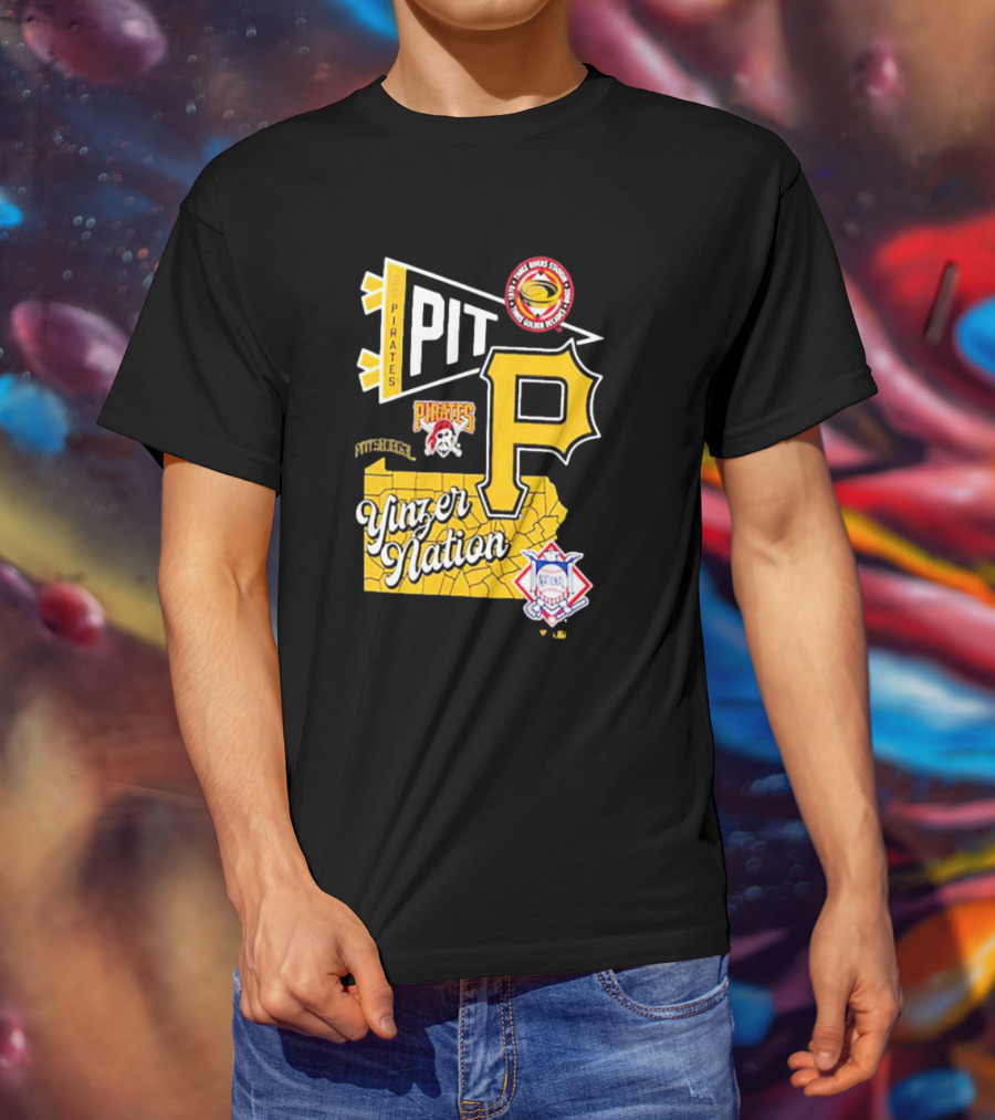 Pittsburgh Pirates PIT Logo Yinzer Nation Medical Firefighters Union T-Shirt