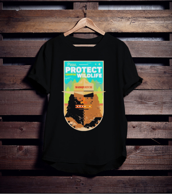 Please Protect Cryptic Wildlife Sasquatch T-Shirt