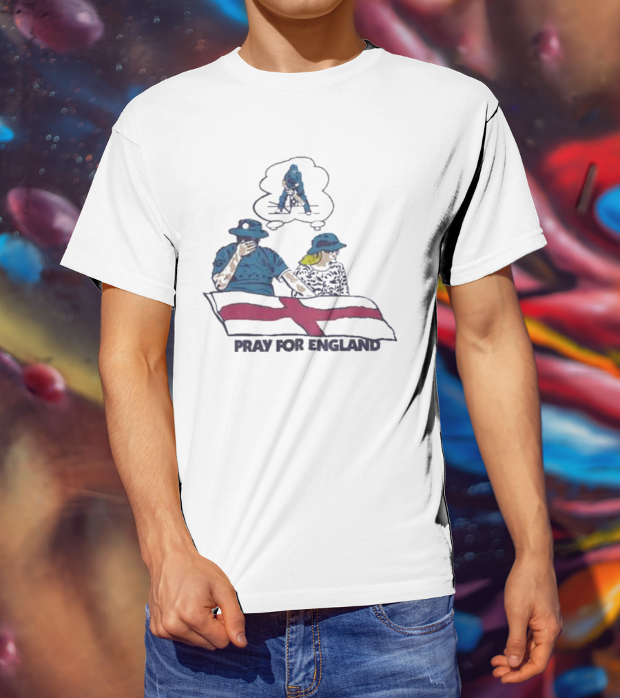 Pray For England Cricket Flag St George's Cross Fan Support T-Shirt