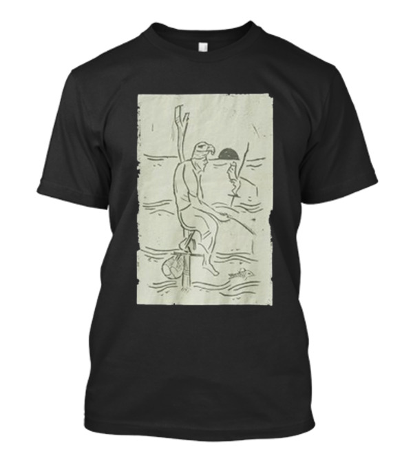 Sage Sri Lanka Stilt Fisherman Drawing T-Shirt
