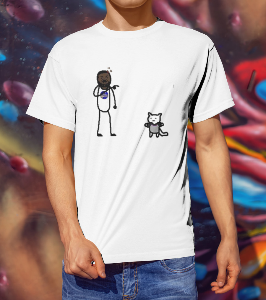 Draymond Basketball Angry Stick Figure With Paint Wearing Cat T-Shirt