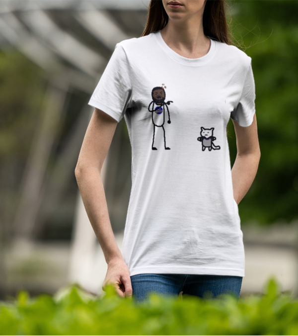 Draymond Basketball Angry Stick Figure With Paint Wearing Cat T-Shirt