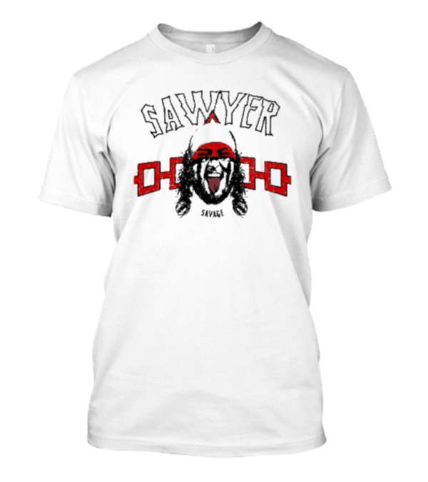 Sawyer Savage Graphic With Red Tribal Elements T-Shirt