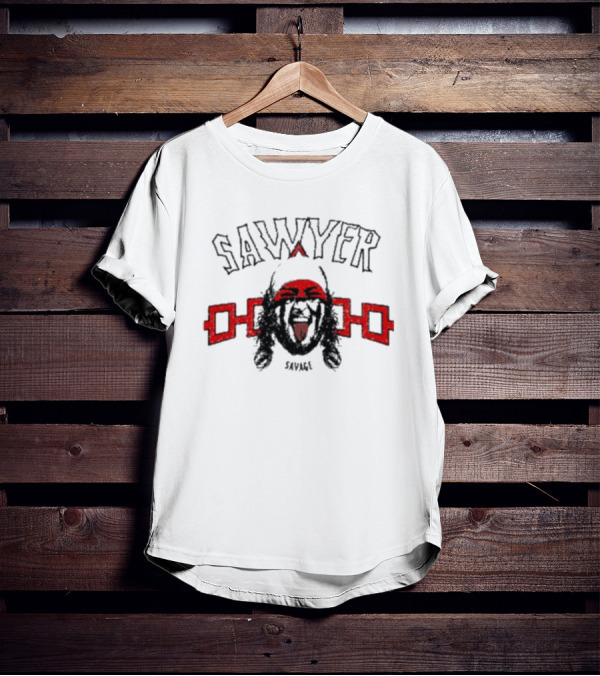 Sawyer Savage Graphic With Red Tribal Elements T-Shirt