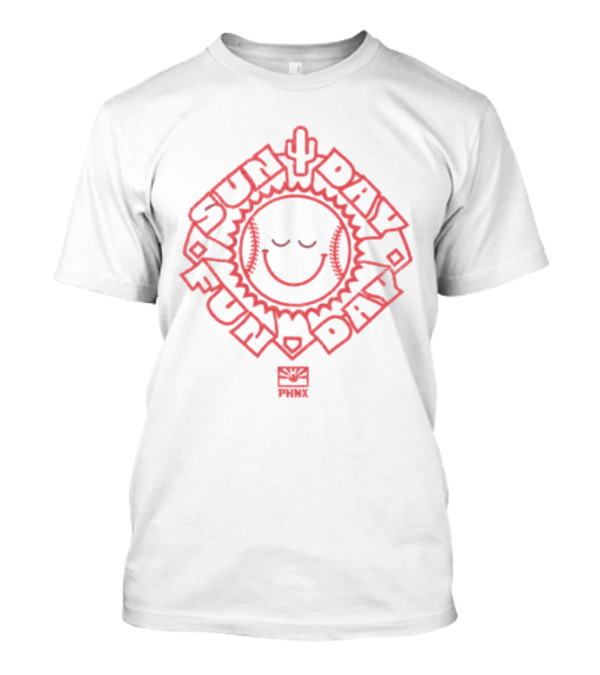 Phnx Sun Day Fun Day Baseball Happy Face Cactus T-Shirt