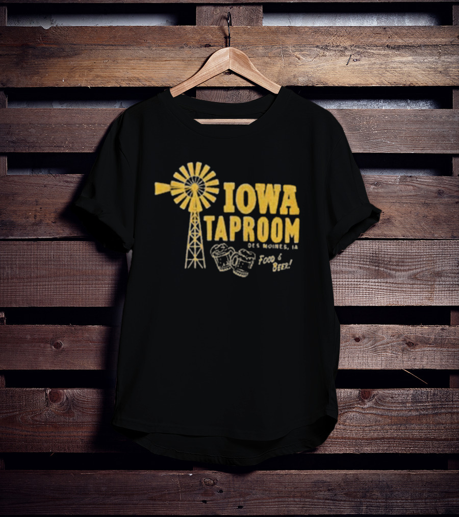 Iowa Taproom Des Moines Windmill Food And Beer T-Shirt