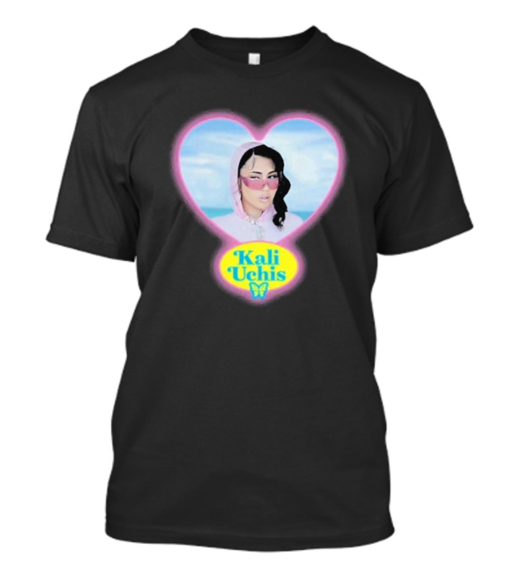 Kali Uchis Pastel Heart Portrait Butterfly T-Shirt