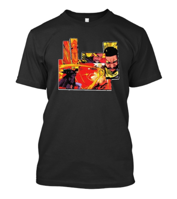 Kid Cudi Moon Man Full Comic Style Dynamic Red And Yellow Panels T-Shirt