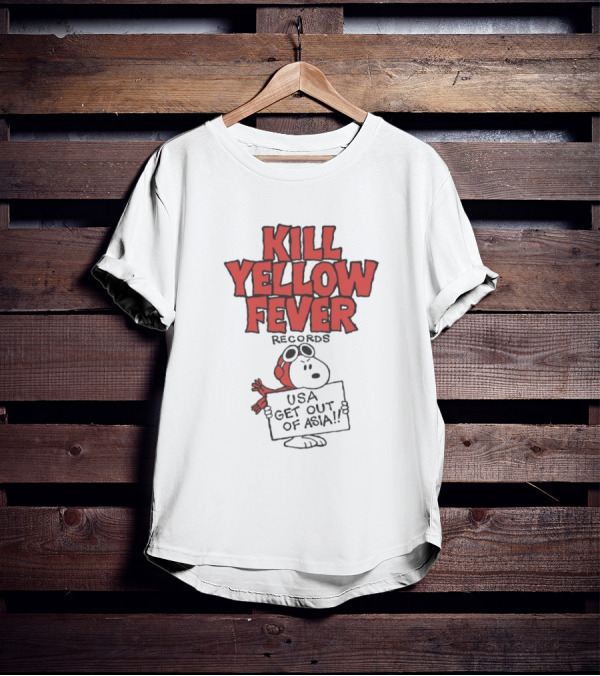 Kill Yellow Fever Records USA Get Out Of Asia Comic Protest T-Shirt