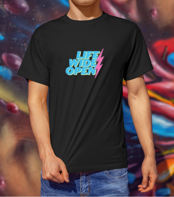 Life Wide Open Retro Lightning Bolt T-Shirt